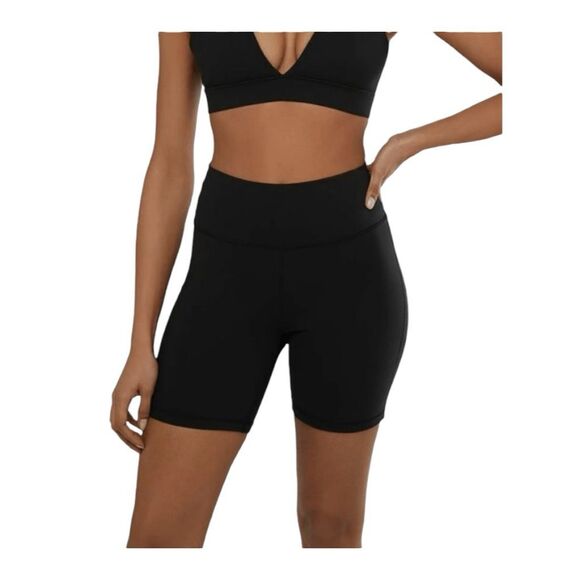 WeWoreWhat Athletic 6" Seamless Biker Short Solid Black M - Picture 1 of 10